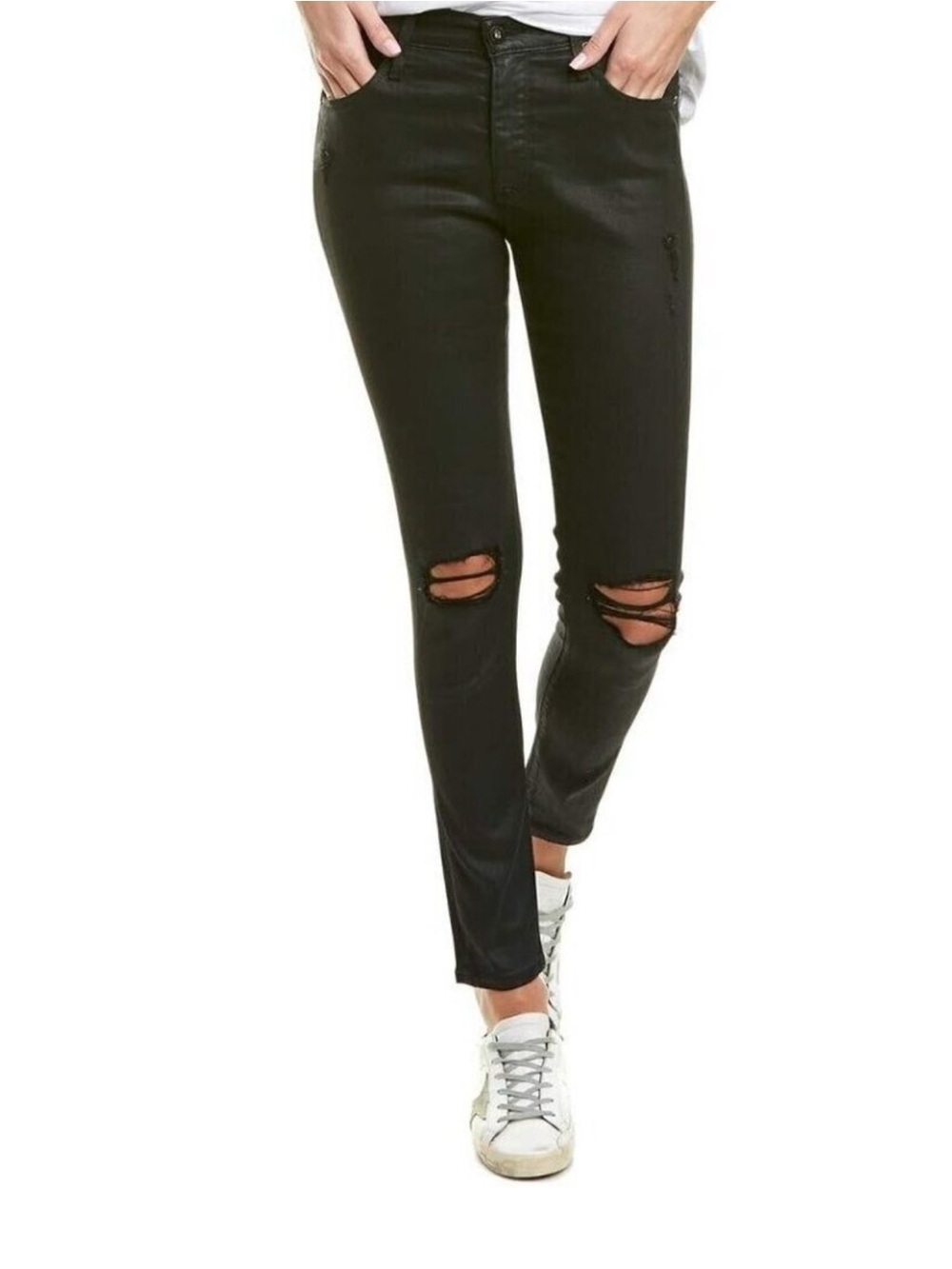 Adriano Goldschmied the Sophia, high waist Black Distressed Skinny Jeans